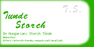 tunde storch business card